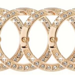 1-Gold Metal Rhinestones on both sides Spring O-Rings